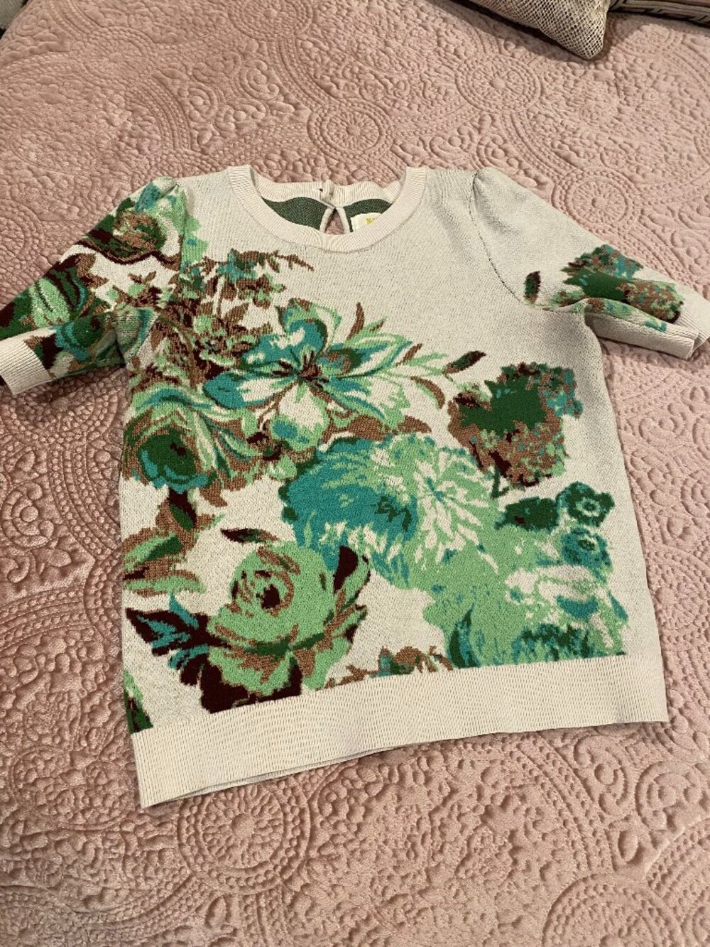 Anthropologie Maeve Harmon Jacquard Sweater Tee - Picture 3 of 7
